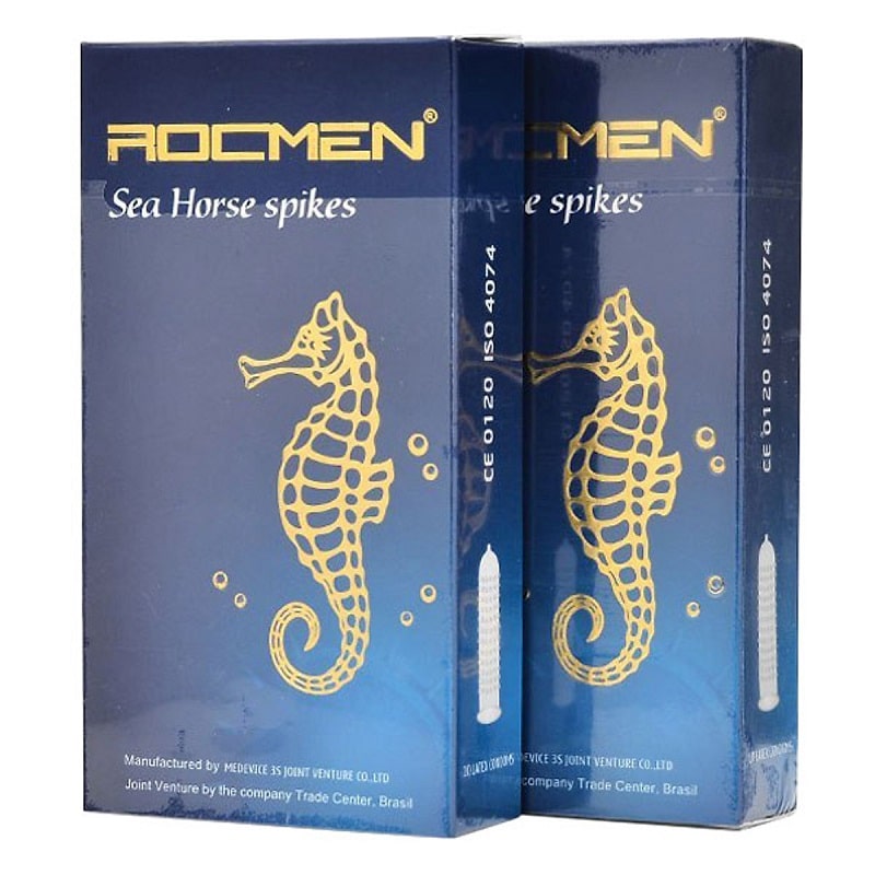 Bao cao su Rocmen Sea Horse Spikes là dòng bao cao su cá ngựa xanh nổi tiếng