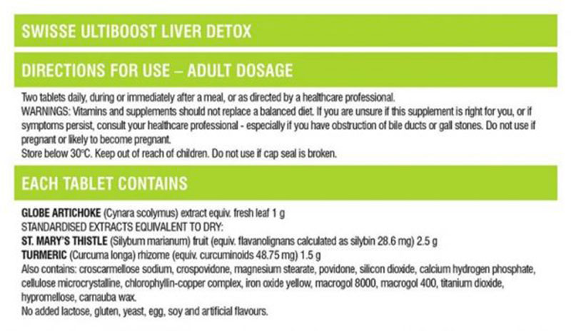 Thành phần có trong viên uống Ultiboost Liver Detox
