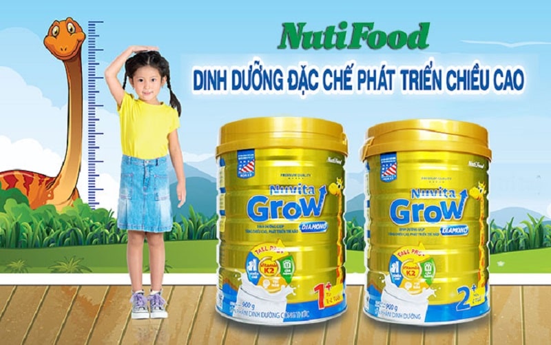 Sữa Nuvita Grow của thương hiệu Nutifood, là dòng sữa nội địa hỗ trợ tăng trưởng chiều cao