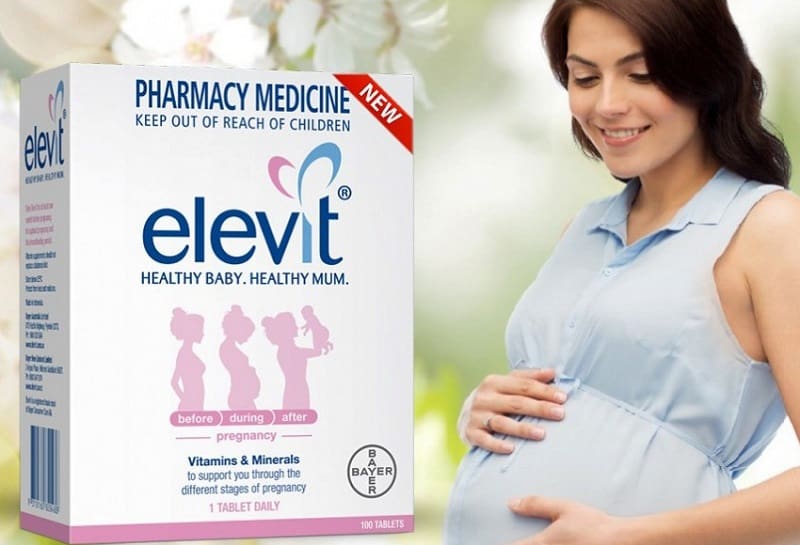 Viên uống vitamin cho bà bầu Elevit của hãng Bayer Úc sản xuất được nhiều mẹ bầu Việt ưa chuộng