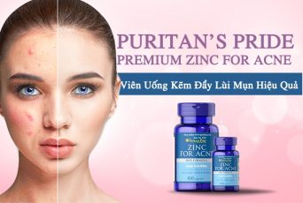 Puritan’s Pride Premium Zinc For Acne cứu cánh cho làn da mụn