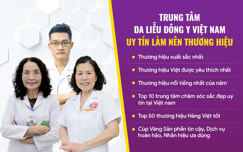 Trung tâm Da liễu Đông y Việt Nam đã nhận được nhiều giải thưởng danh giá vì sự cống hiến cho sự nghiệp chăm sóc sắc đẹp và làn da phụ nữ Việt