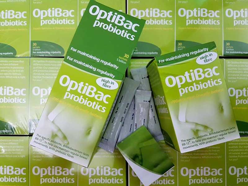 Men ngừa táo bón Optibac Probiotics xanh lá