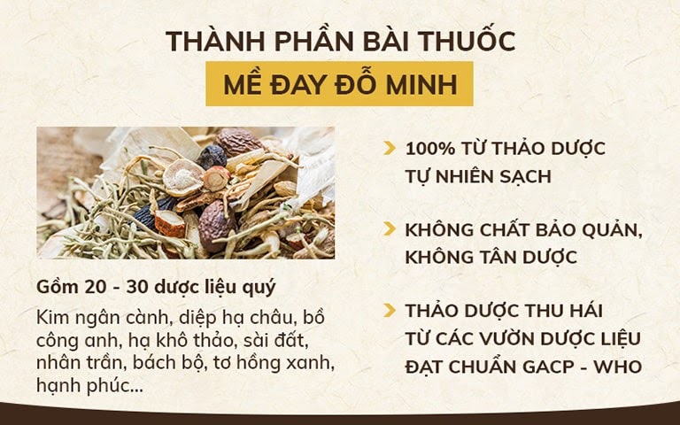 Thành phần bài thuốc thảo dược thuần Việt Mề đay Đỗ Minh