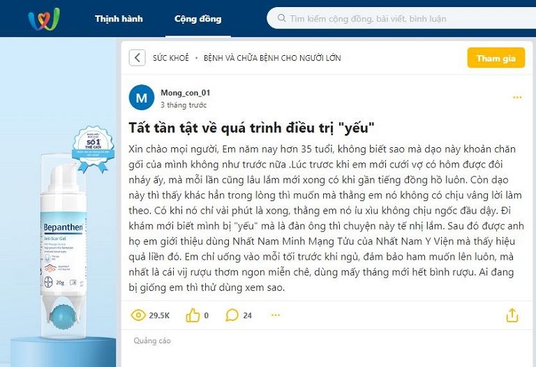 Nhất Nam Minh Mạng tửu được chia sẻ trên webtretho